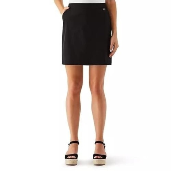 Rafaella Pants - Rafaella Womens Stretch Midweight Classic Fit Skort Pockets Solid Black Size XXL